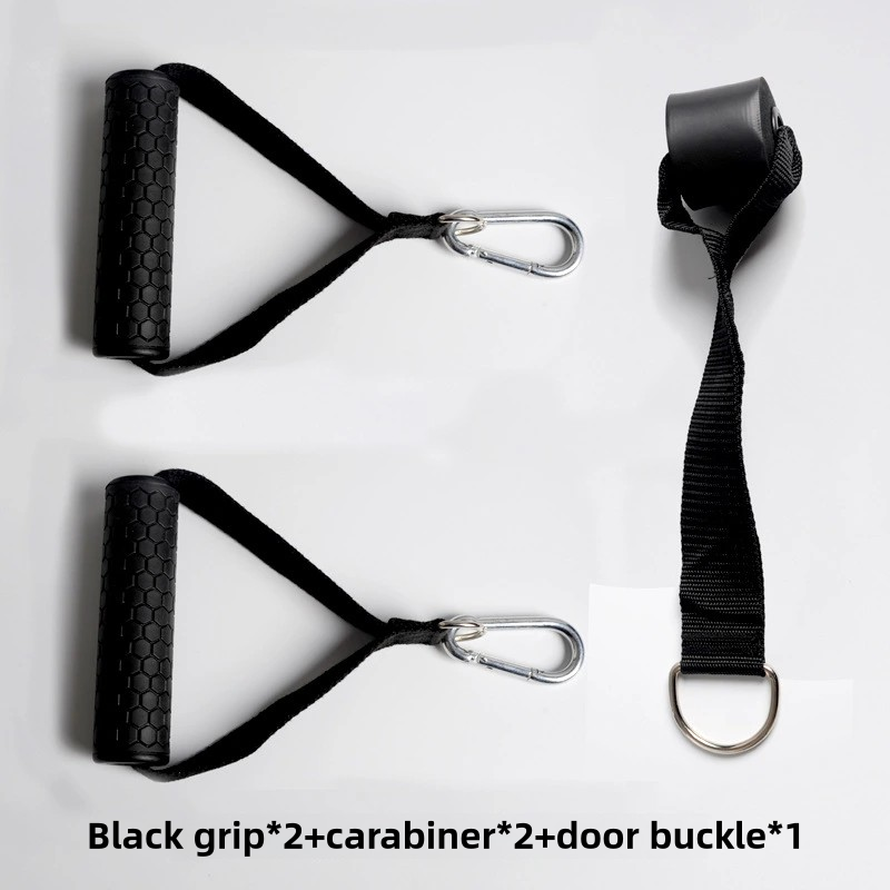 Poignées en caoutchouc noir plus une paire de mousqueton plus boucles de porte