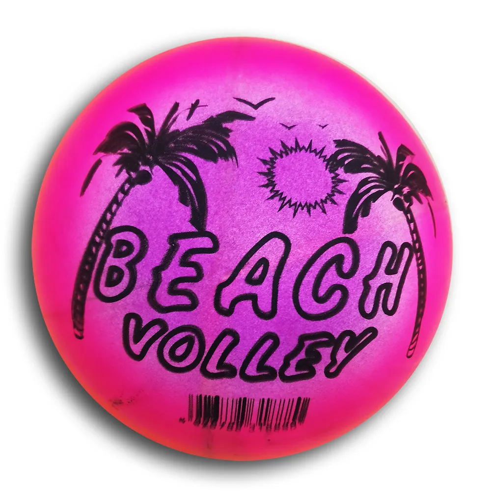 9 inç 23cm PVC renkli karikatür desen çocuk topu komik açık el raket oyuncak Mini plaj su şişme top çocuklar için