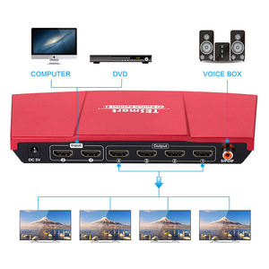 TESmart 2 Entrada 4 Salida HDMI Switch Splitter 2X4 HDMI Matrix Soporte 4K 30HZ Soporte EDID CEC Video Switcher