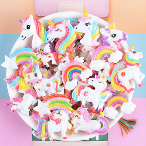 Colorful Unicorn Rainbow Resin Charms for Slime <strong>Mixed</strong> Charms Assorted Unicorn Flatback Resin <strong>Cabochons</strong> for Craft Making - Product Image 2