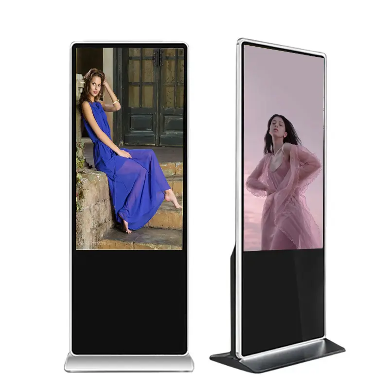 Piso de pie 43 49 55 pulgadas Android Video Lcd reproductor de publicidad quiosco Vertical Totem Digital Touch Signage Display