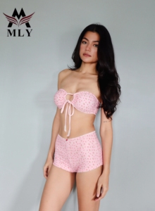 Mly Lưới Fishnet Váy Mùa Hè Mới Đến Sexy Hoa Ống Hàng Đầu Váy Ngọt Ngào Bộ Cho Phụ Nữ Cô Tắm Phù Hợp Với - Product Image 3