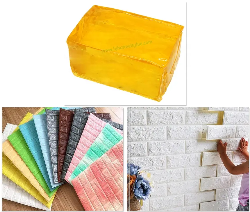 Papel tapiz 3D PSA, adhesivo de pegamento de fusión en caliente para lámina de pared, papel de pared adhesivo con buen rendimiento