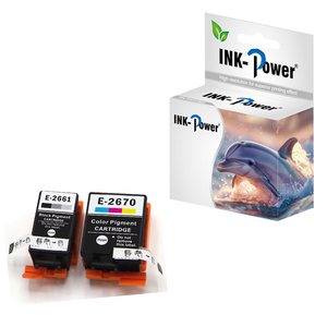 Tinta-power 267 <span class=keywords><strong>266</strong></span> t266 t2661 t2670, cartucho de tinta de tinta compatível com premium, para impressora epson WF-100W - Product Image 1