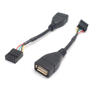 <strong>USB</strong> <strong>Header</strong> to Motherboard <strong>USB</strong> <strong>2</strong>.<strong>0</strong> Adapter Cable <strong>USB</strong> <strong>2</strong>.<strong>0</strong> Type a Female to Dupont 9 Pin Female <strong>Header</strong> Motherboard Cable Cord 4inch - Product Image 2