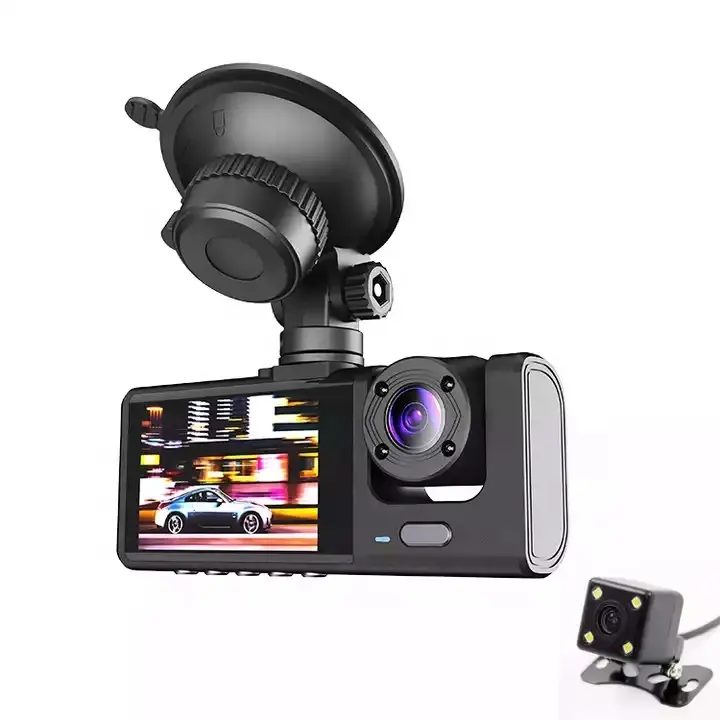 Vendita calda C309 Car DVR Recorder Dashcam Camera HD Rear 3 Lens 2.0 pollici Full 1080P G-Sensor Recording Dash Cam