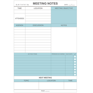 Meeting <strong>Notebook</strong> for Work With Action Items Project Planner <strong>Notebook</strong> for Note Taking Office Business Meeting Notes - Product Image 3