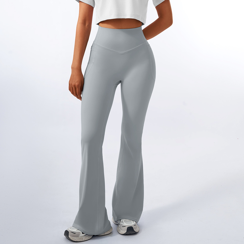 Legging Évasé Gris Clair