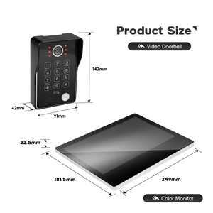 Morningtech 10,1 \ "FHD 1080P Seguridad para el hogar Pantalla táctil Video Intercomunicador Sistema de detección de movimiento incorporado para villas Metal - Product Image 4