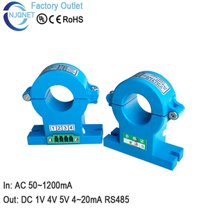 Sensor de corriente de fuga de CA 50mA 100mA 200mA 300mA 500mA 600mA 1A 2A 5A / 4-20mA 5V RS485 transductor de corriente de núcleo dividido - Product Image 2