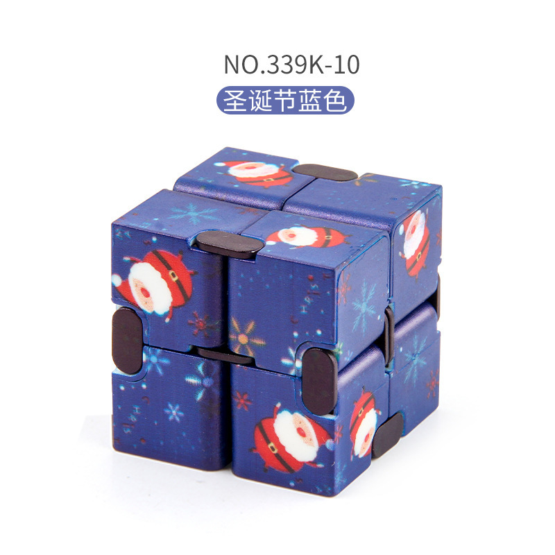 Cubo de Rubik infinito navideño azul