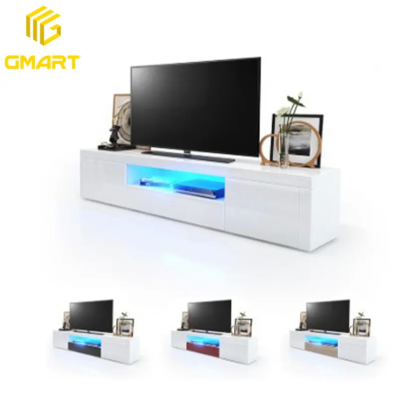 Gmart Gute Qualität Französisch Stil Wohnzimmer Möbel Möbel Pink 80 "Zoll Metall und Glas Holz Beine TV-Halterung Ständer