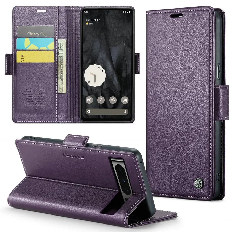 Casing dompet bisnis CaseMe, casing kulit Flip magnetik untuk Google Pixel 8 Pro 8A 7 7Pro 7A 6A 6 Pro 6