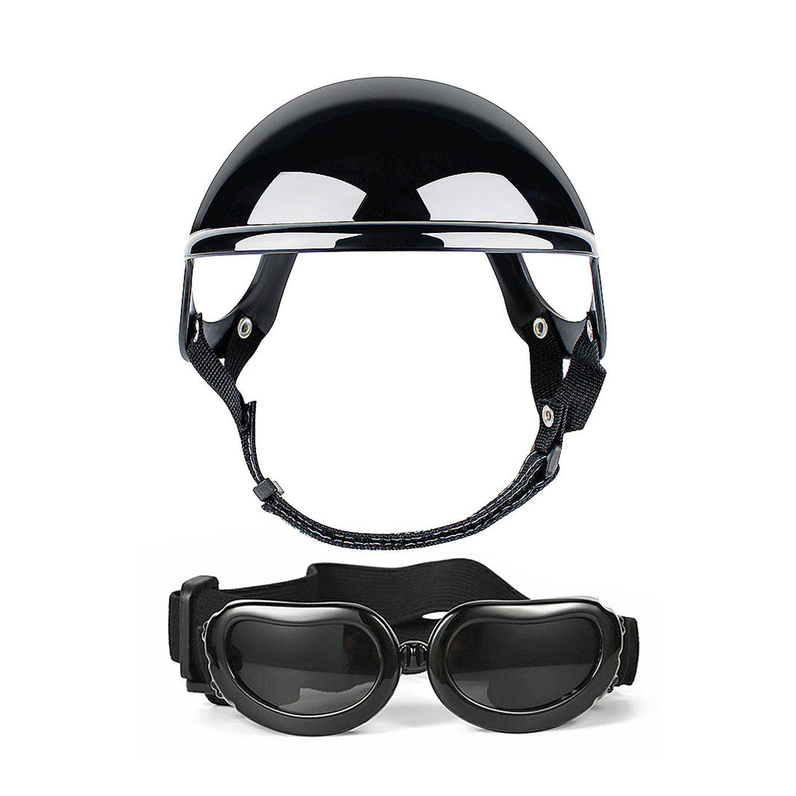 Black helmet +Black goggles