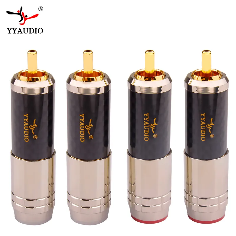 YYAUDIO de cobre de Latón chapado en oro conector RCA conector Jack macho 11mm Audio máx enchufes conectores