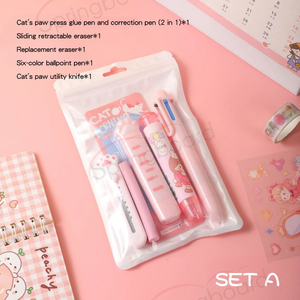 2025 trở lại trường học văn phòng phẩm thiết kế dễ thương đồ dùng học tập cần thiết với Bút Highlighter kéo thước tẩy - Product Image 2