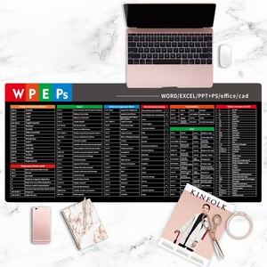 Alfombrilla de escritorio de acceso directo de Excel Word PPT PS en español, alfombrilla de ratón para teclado XL,XXL, alfombrilla de ratón de escritorio personalizada de goma antideslizante extendida