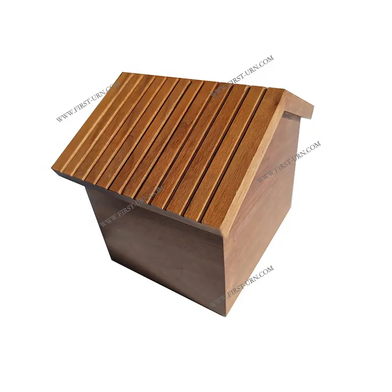 ペット木製犬小屋の壷のためのOEM装飾的な手作りの固体木箱の壷