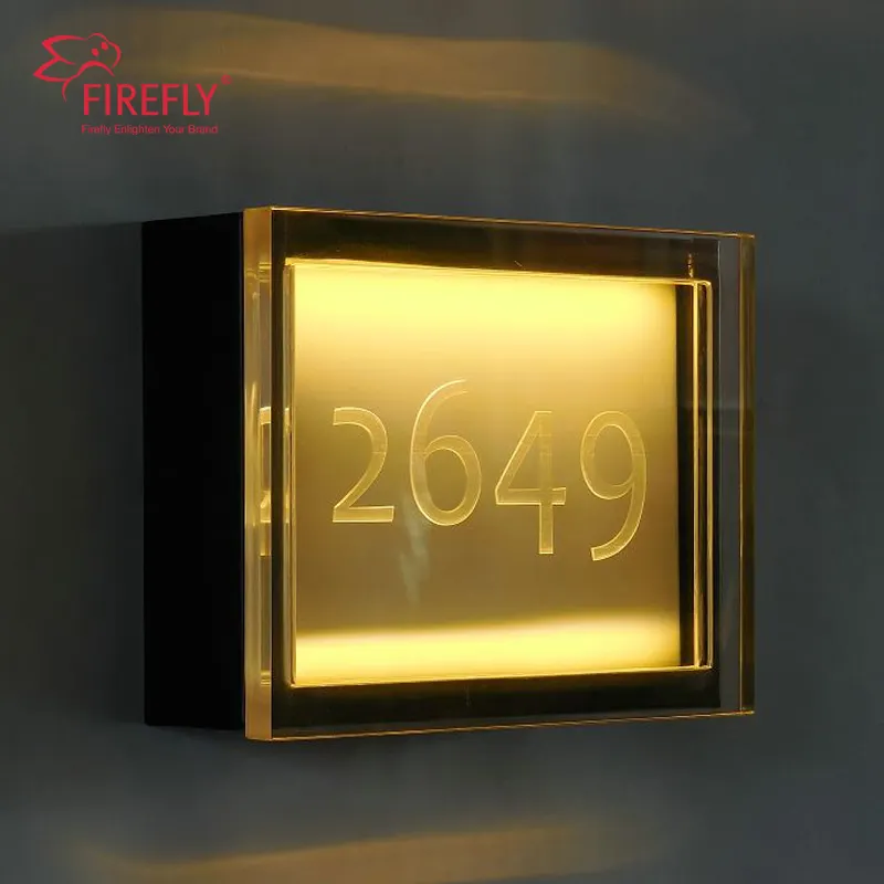 O laser cortou 304 aço inoxidável backlit carta luzes 3d levou metal casa e porta números sinal placa