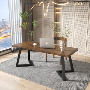 Banco de trabajo de mesa larga para escritorio de hogar de madera maciza Simple moderno para escritura de dormitorio y uso de computadora de escritorio - Product Image 1