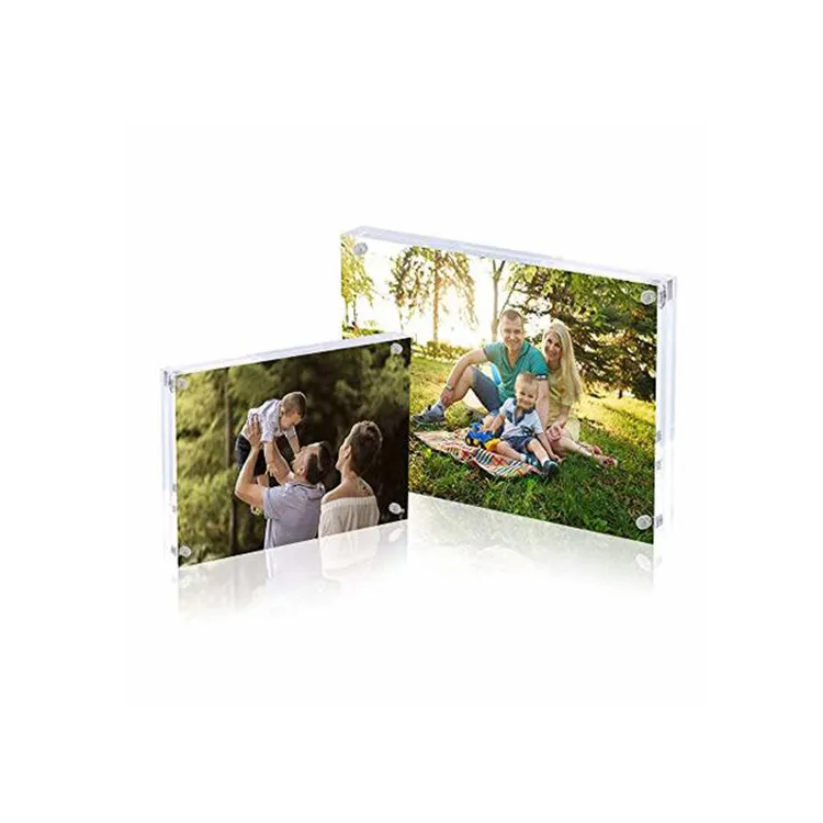 4x6 Inch Acrílico Photo Blocks com Ímã Personalizado Personalizado Double Sided Bloco Photo Frame Alta Polido Cubo Transparente