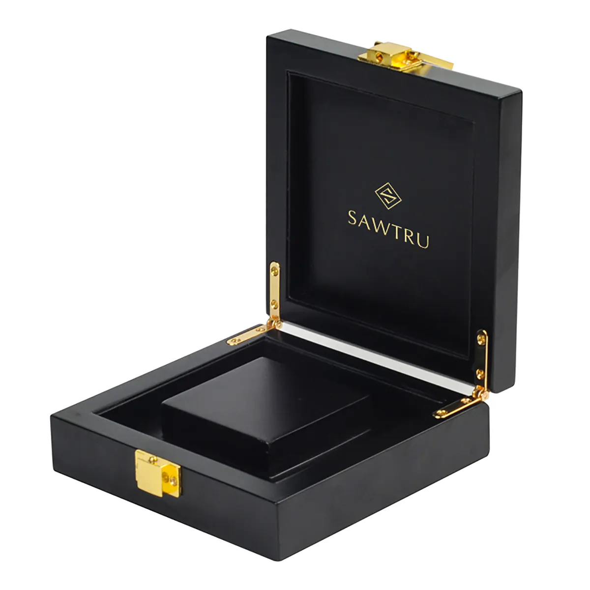 Caixa de relógio de madeira simples personalizada, logotipo personalizado caixa de presente