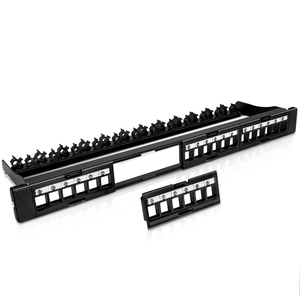24-Port Unshielded <strong>Patch</strong> <strong>Panel</strong> with Cat6 Couple rwith Adjustable Rear Cable Management Bar 19-Inch/1U <strong>Network</strong> <strong>Patch</strong> <strong>Panel</strong> - Product Image 1