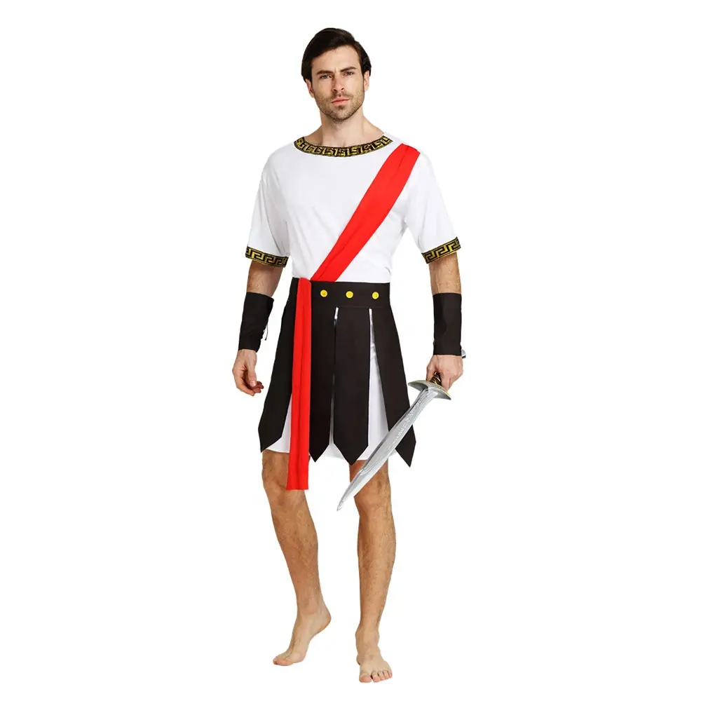 Halloween antiguo griego gladiador Cosplay hombres Medieval Warrior disfraz Romano