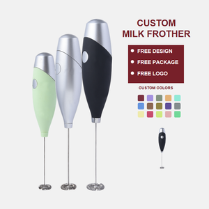 ABS thân thiện với môi tùy chỉnh sữa Frother với đứng pin Powered Điện Tay <span class=keywords><strong>Mixer</strong></span> Magic Wand Whisk sữa Frother - Product Image 1