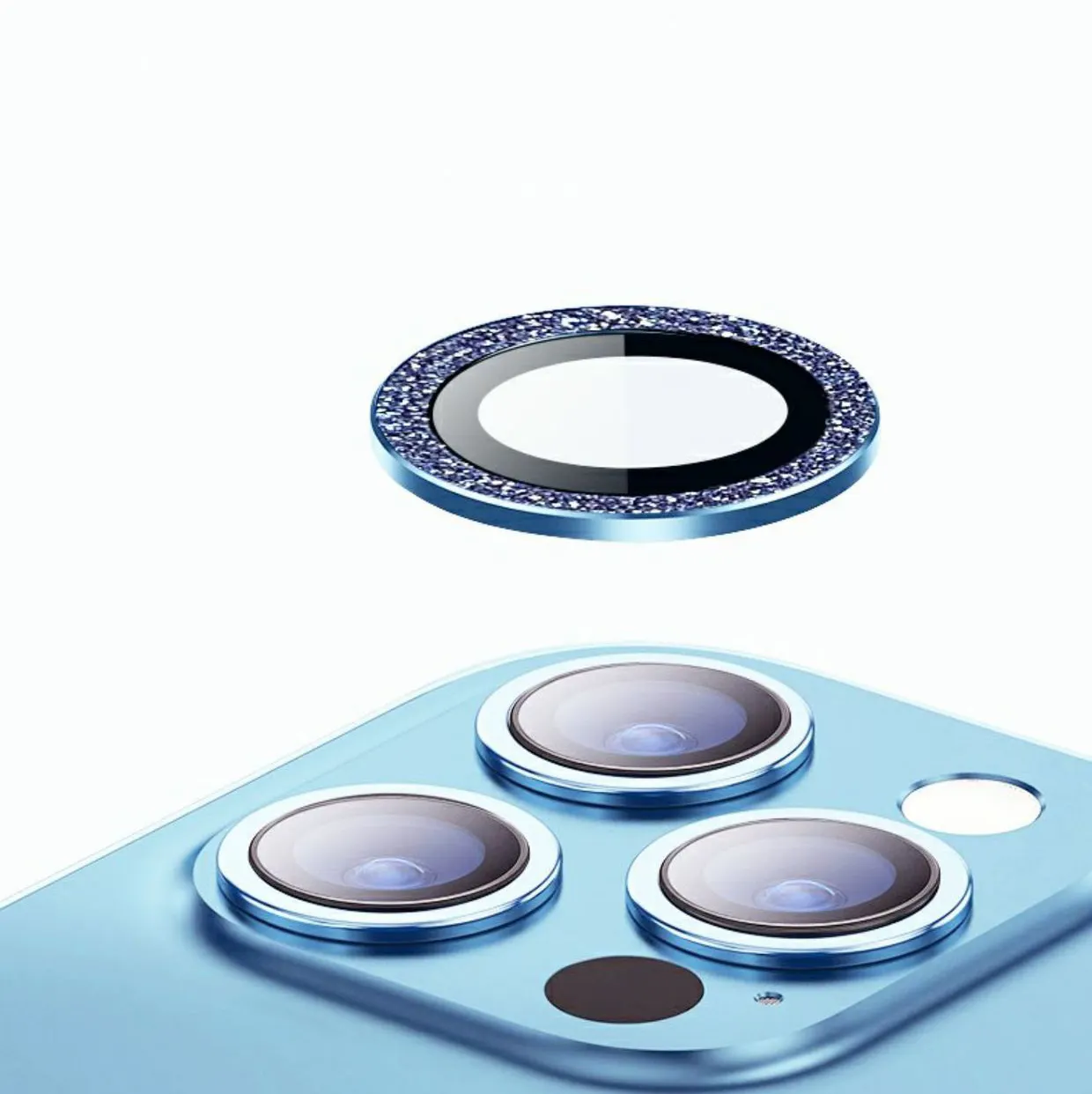 3D Diamond Shining Glitter Camera Lens Protector per iPhone 15 pro CD Grain protezione dell'obiettivo della fotocamera per iPhone 15pro max 14 13 1