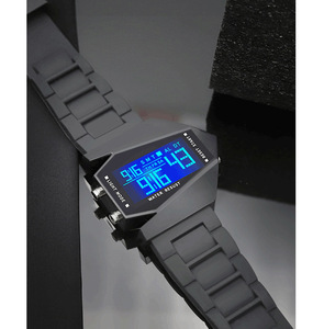 LCD Silicone Electronic Seven-color Cool Plane LED <strong>Watch</strong> Camouflage Multi-function Gift - Product Image 5