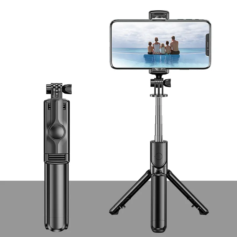 S03 portatile 360 di rotazione monopiede selfie bastone BT treppiede 3 in 1 per il mobile e la macchina fotografica di sport con telecomando