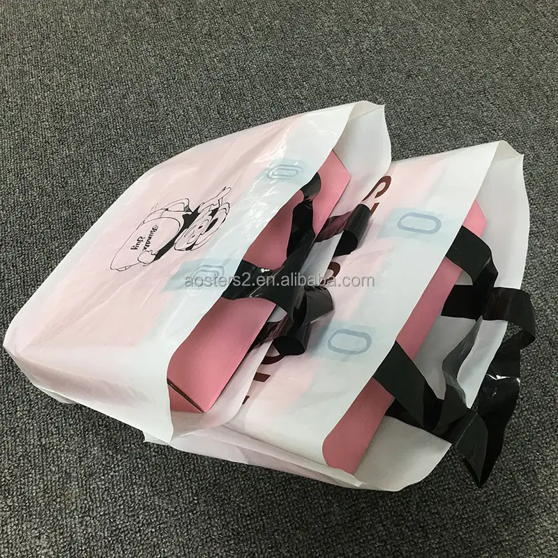 Prezzo di fabbrica nuovo design stampato sacchetti della spesa in plastica hdpe su misura rosa