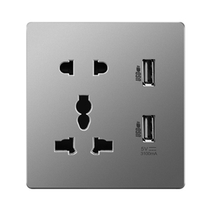 Solo 5 pines Multi Socket USB Tipo-C Interfaz 18W 3A Carga rápida inteligente, 5V USB Carga rápida Toma de corriente de pared universal - Product Image 2