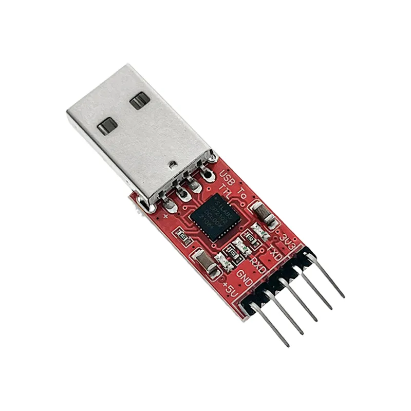 نقل سريع للبيانات: محول USB إلى TTL UART التسلسلي CP2102 STC تصميم أحمر نابض بالحياة