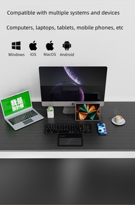 Teclado inalámbrico plegable de tres con panel táctil, tableta, ordenador, teclado universal portátil externo de tres sistemas - Product Image 5