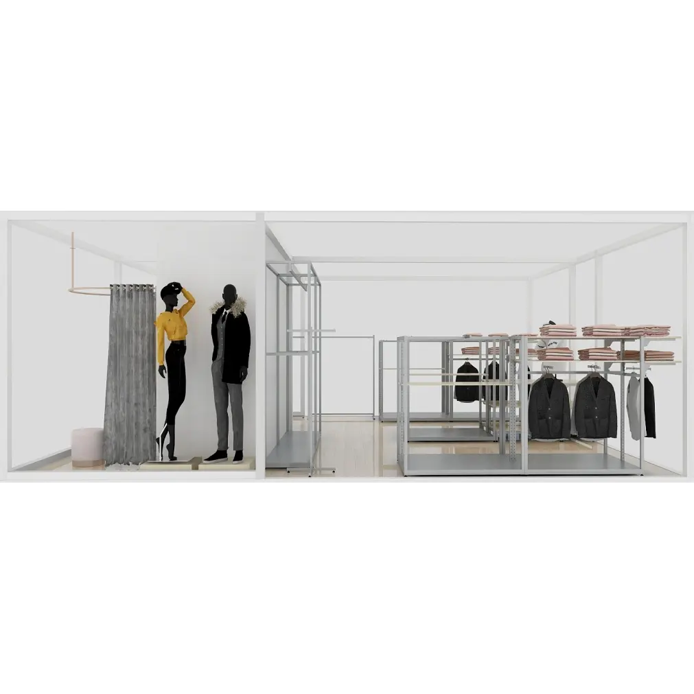 Kledingwinkel Meubelkleding Etalage Rek Plank Moderne Kleding Winkel Design Retail Schoenenwinkel Meubeldecoratie