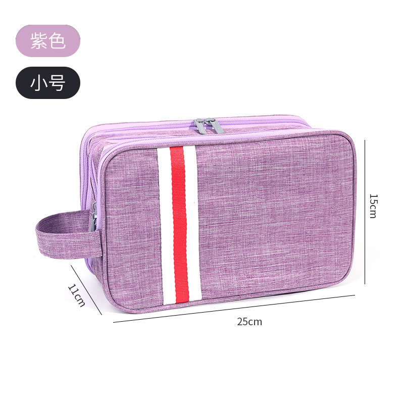 Multi-layer toiletry bag, small, purple