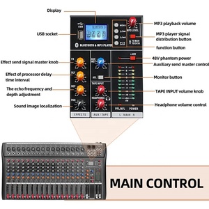 16-Channel Studio Audio Mixer-48V Power, <strong>RCA</strong> <strong>Input</strong>/<strong>Output</strong> for Professional and Beginners Dj Controller/audio Console Mixer - Product Image 5