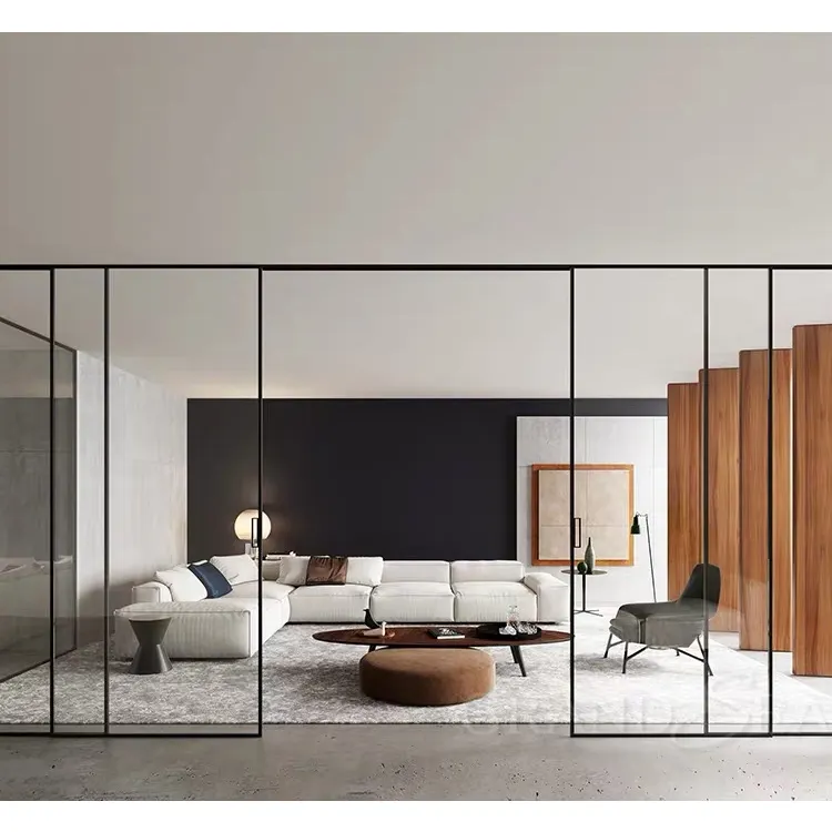Cornice in stile minimalismo porte scorrevoli in alluminio meno temperato porte interne per guardaroba camera da letto