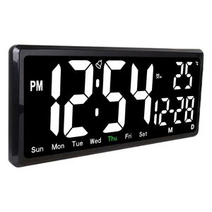 Grande orologio da parete digitale TEMP data settimana modalità notte orologio da tavolo 12/24H memoria spenta sveglia a LED per decorazioni per la casa - Product Image 2