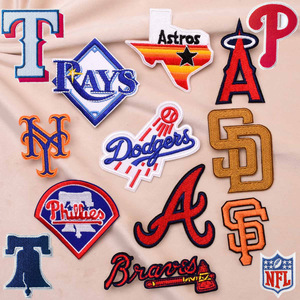 Stokta spor MLB takım logosu yama rozetleri için yeni tasarımcı nakış demir beyzbol yamalar üzerinde şapka - Product Image 3