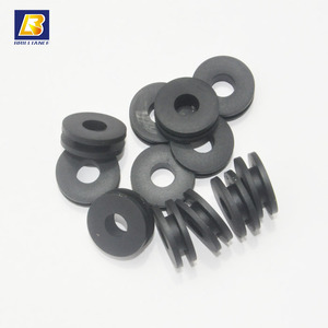 Custom Black Silicone Rubber <strong>Grommets</strong> Round Pattern for Hole Sealing Moulding and Cutting Processing Services Available - Product Image 3