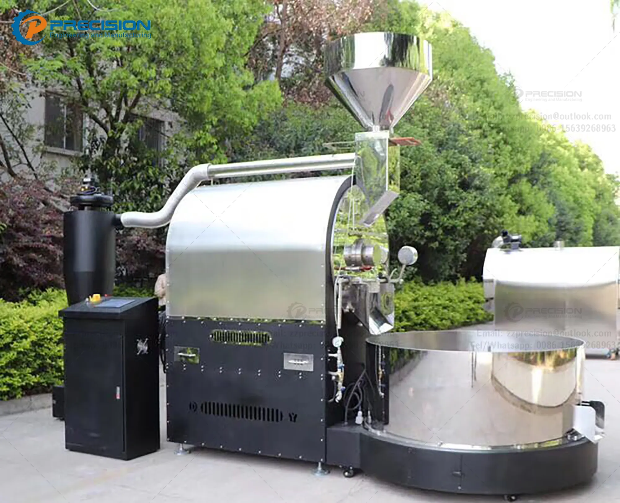 PKF-60kg קליית קפה מסחרית 30kg פולי קפה מכונת קלייה מארז ברזל תוף קליית קפה