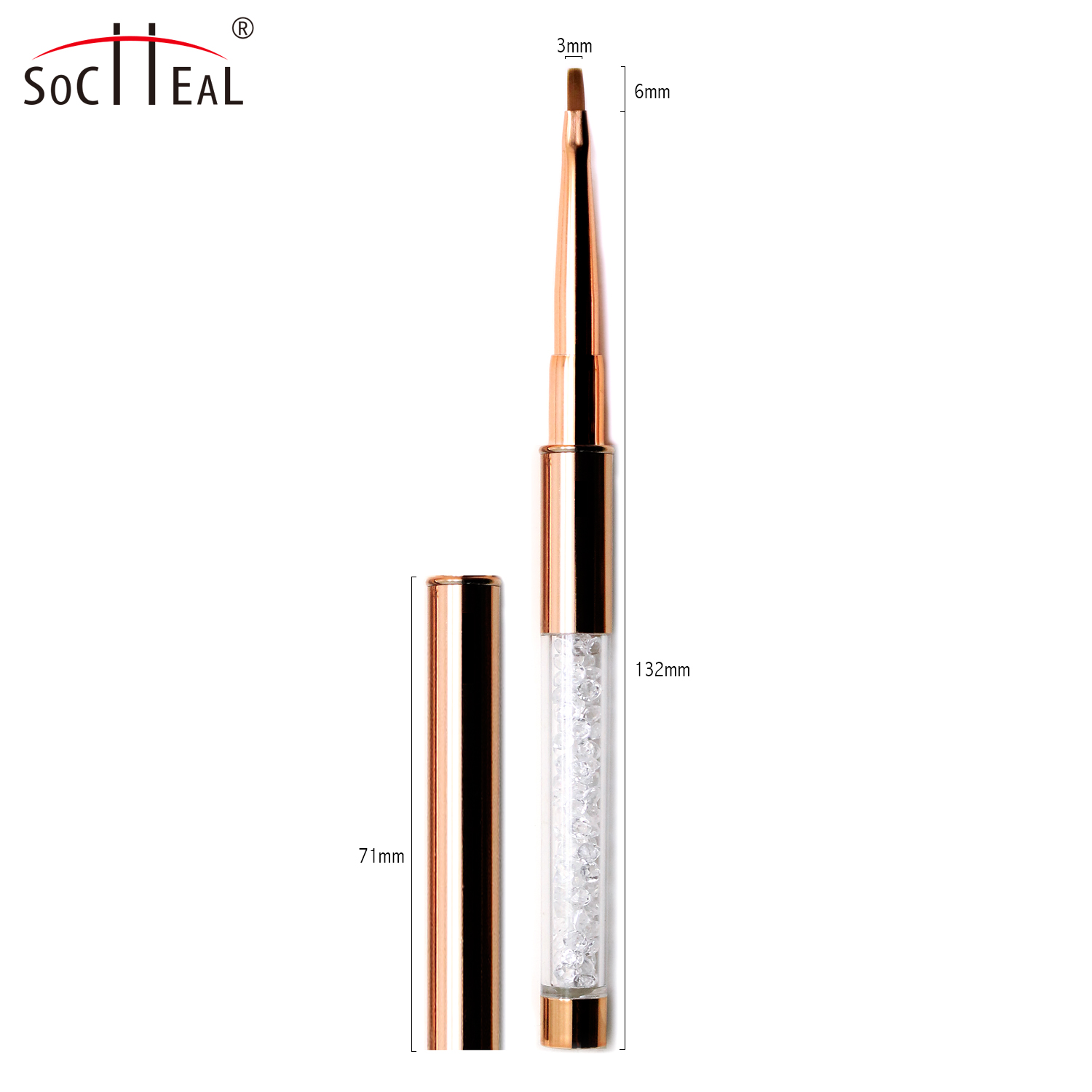 small flat nail brush 6mm