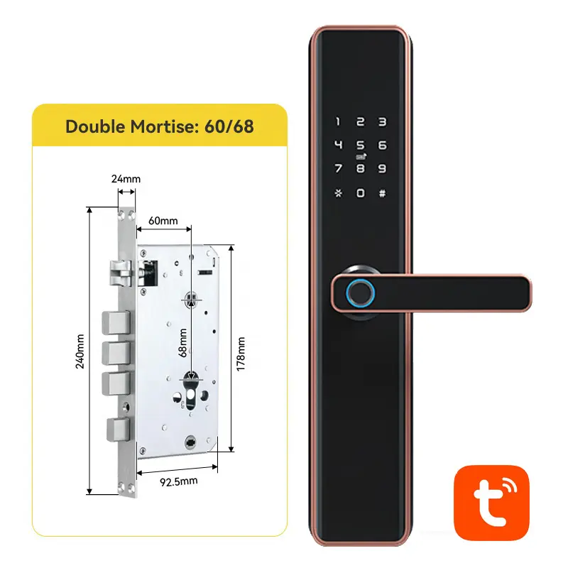 كامل وظيفة الرقمية كود بوابة الوصول الذكية قفل الأمان البيومترية الباب قفل تويا wifi TTlock بليه التحكم عن بعد مع الجرس