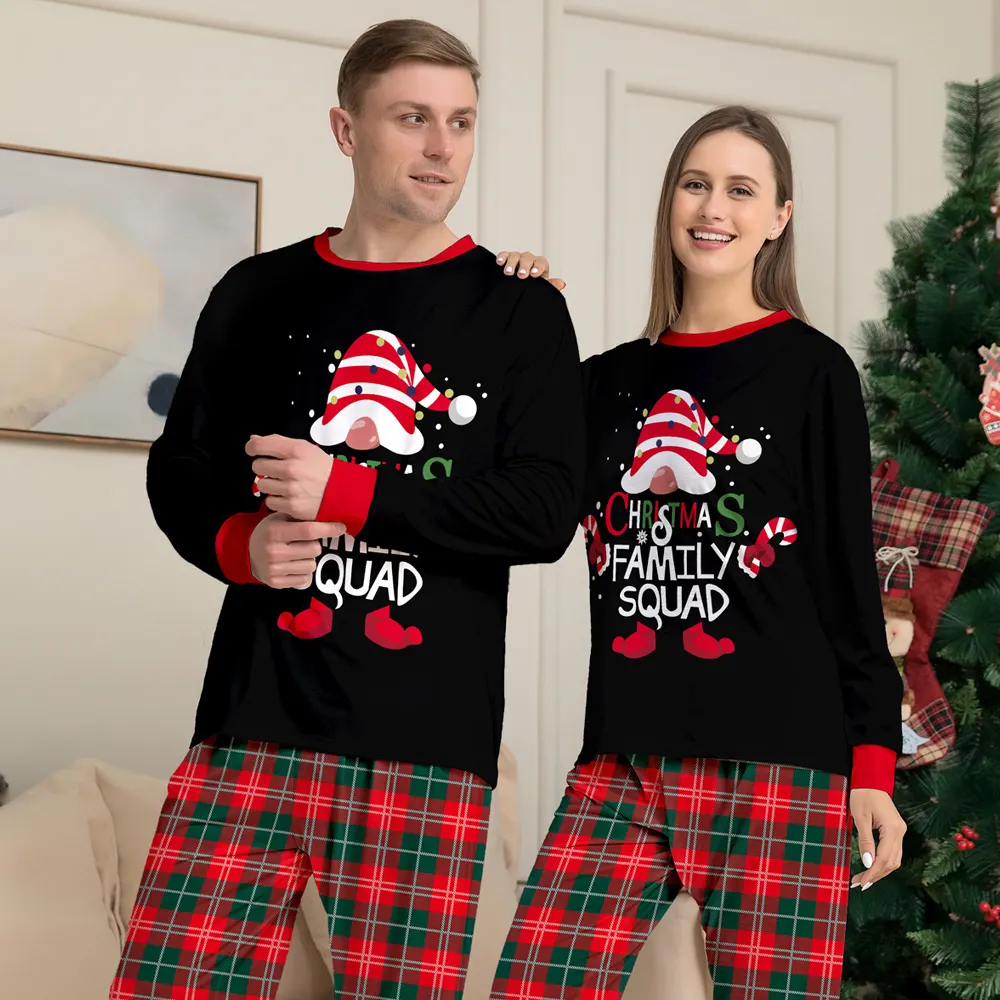 Novos Produtos Cotton Polyester Blended Pijama Masculino e Feminino Combinando Pijama de Natal Para Família Pijama Infantil