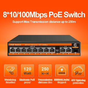 8*10/100Mbps PoEポートネットワークスイッチ2*10/100/1000Mbpsアップリンクポートスイッチイーサネット非管理1*1000Mbps SFPスロット - Product Image 6