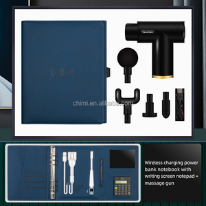 Taccuino della banca di potere di ricarica Wireless di lusso all'ingrosso con blocco note dello schermo di scrittura e calcolatrice + set regalo di cooperazione con pistola per massaggio - Product Image 4