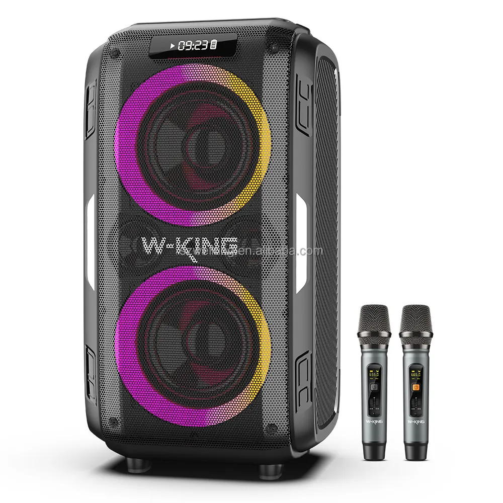 W-KING T9 Pro de 80 vatios, altavoz inalámbrico estéreo de graves potentes, TWS, portátil, Bluetooth, para exteriores, con luz RGB